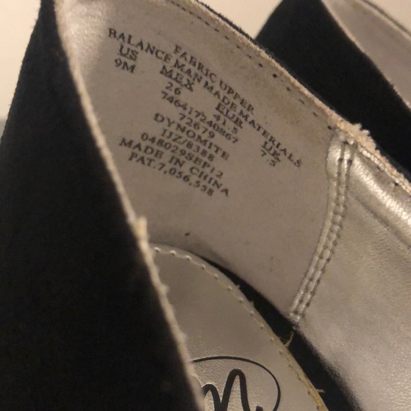 SM New York suede black platforms rhinestones - Picture 4 of 5